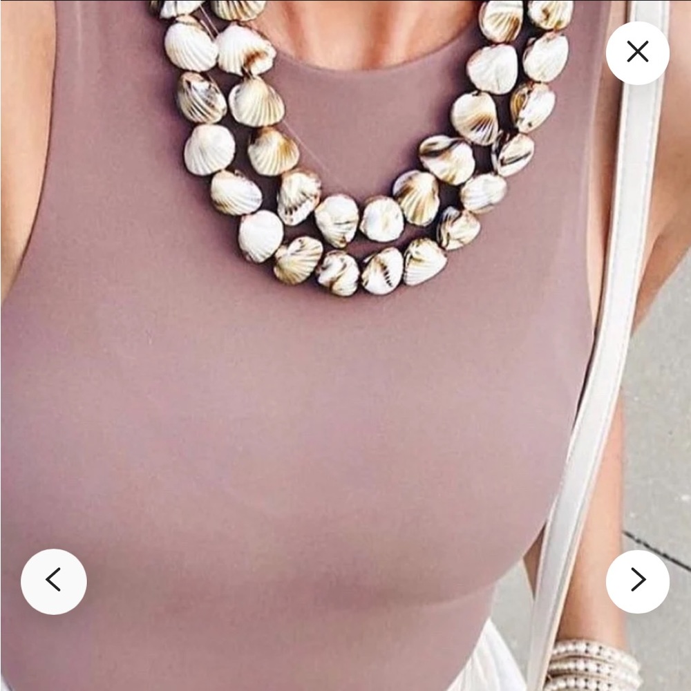 Brand new shell necklace with gold accent
